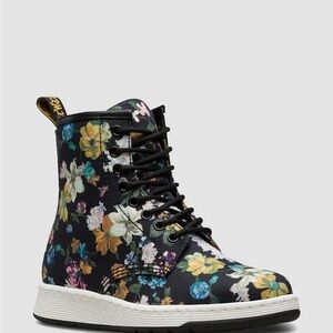 Dr. Martens Black Floral Combat Boots
